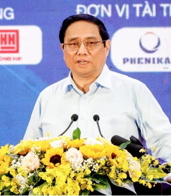 Thủ tướng Phạm Minh Chính cổ vũ thế hệ gen Z dũng cảm khởi nghiệp (Ảnh: Bảo Kỳ).