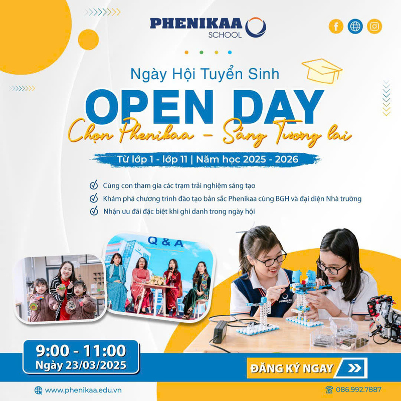 Thông tin Ngày hội tuyển sinh năm học 2025 - 2026 tại Phenikaa School