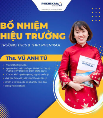 Thạc sĩ Vũ Anh Tú chính thức được bổ nhiệm giữ chức vụ Hiệu trưởng Trường THCS & THPT Phenikaa nhiệm kỳ 2025–2030, theo Quyết định số: 1423/QĐ-SGDĐT của Sở Giáo dục và Đào tạo Hà Nội ban hành ngày 16/6/2025.