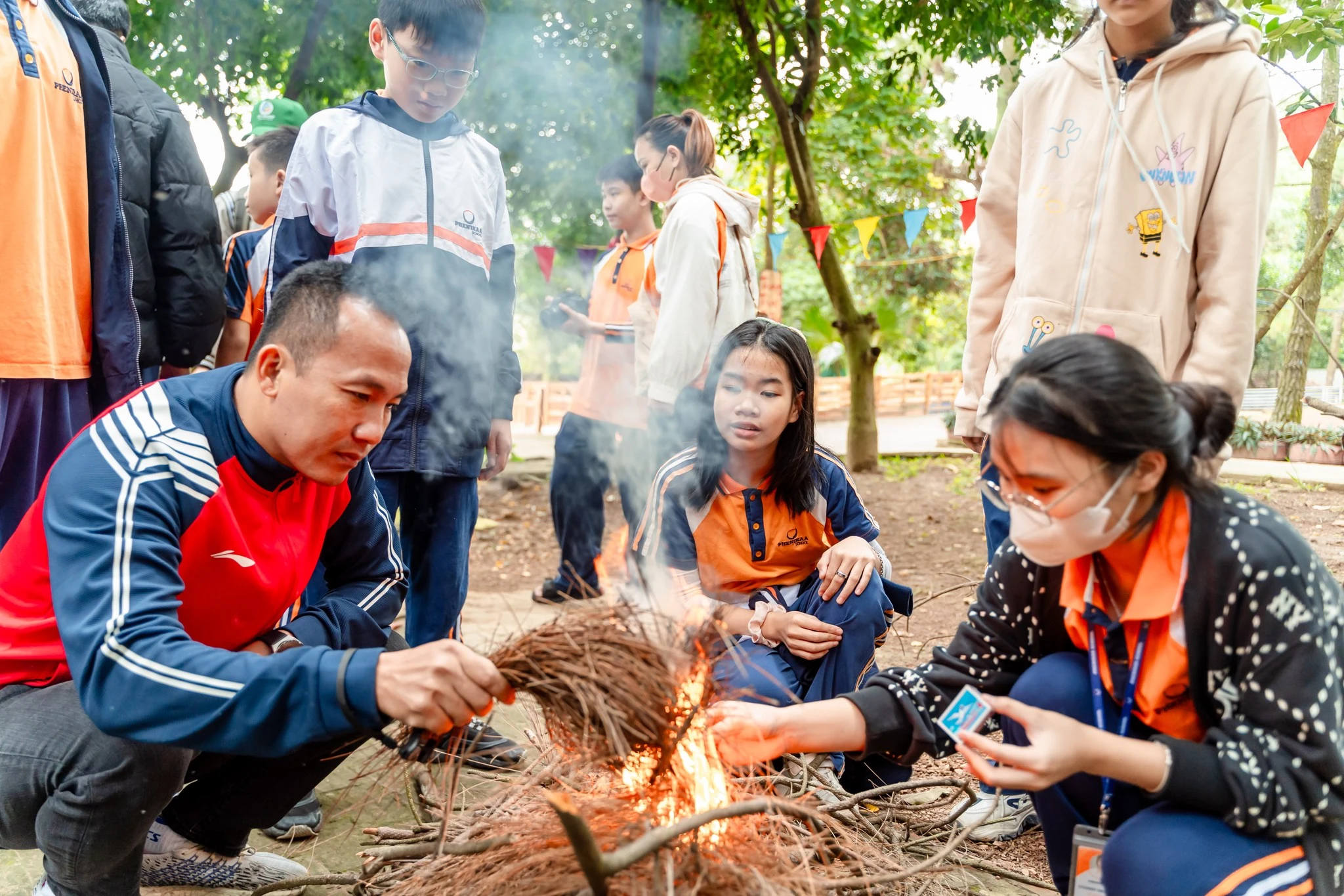 Học sinh khối THCS học thêm nhiều kỹ năng sống mới trong chuyến dã ngoại "ĐI để trưởng thành" - tại bản Rõm, Sóc Sơn, Hà Nội