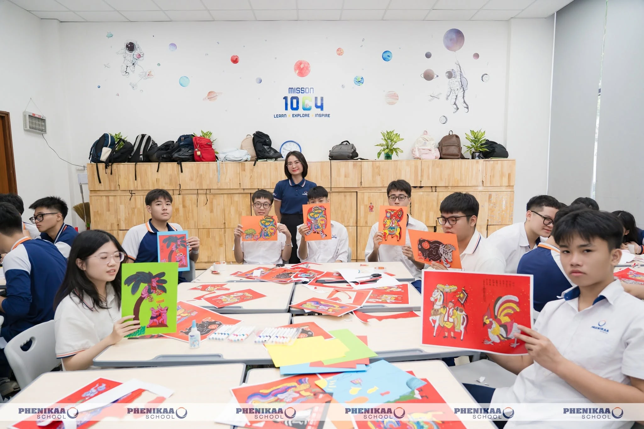 Một lớp học mô phỏng môi trường giảng đường đại học dành cho các học sinh Phenikaa School